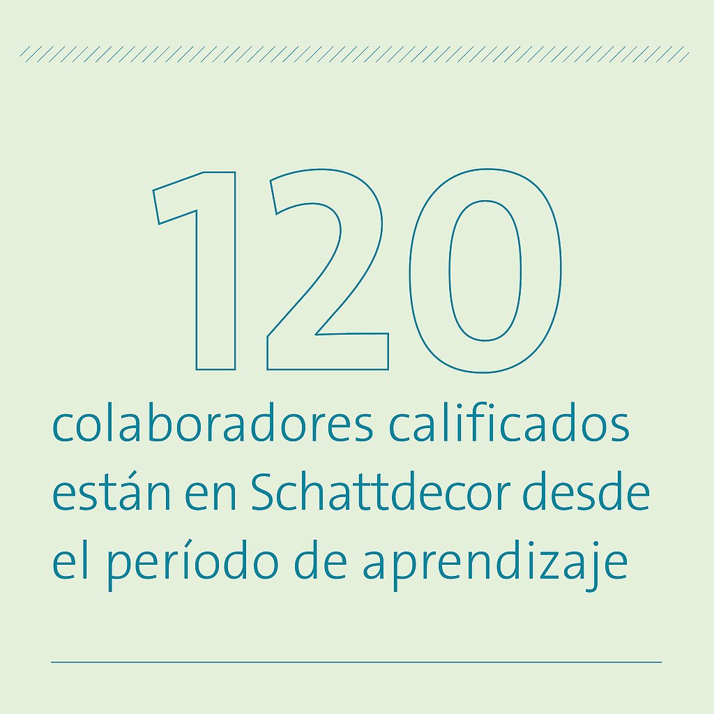 120 colaboradores calificados están en Schattdecor desde el período de aprendizaje 120 colaboradores calificados están en Schattdecor desde el período de aprendizaje