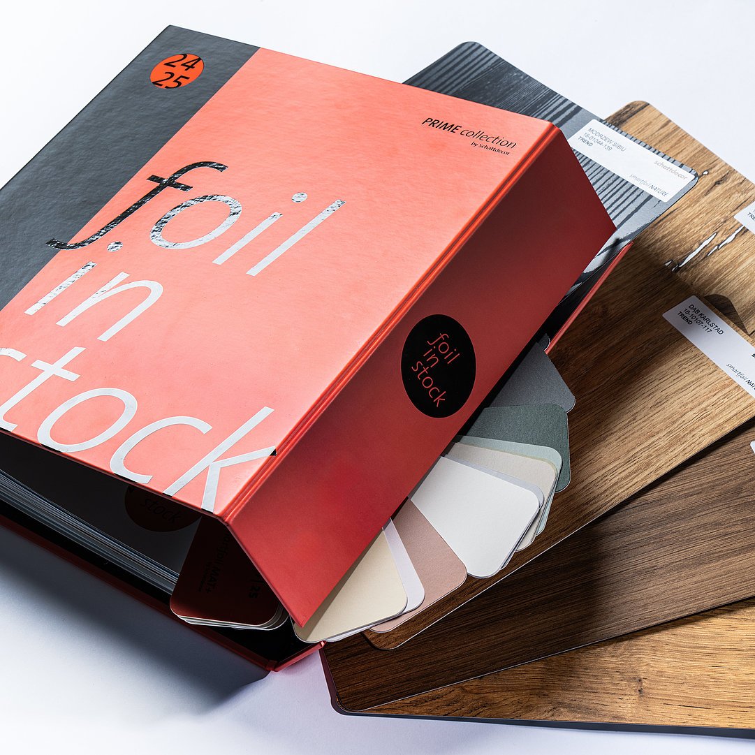 Red folder with samples