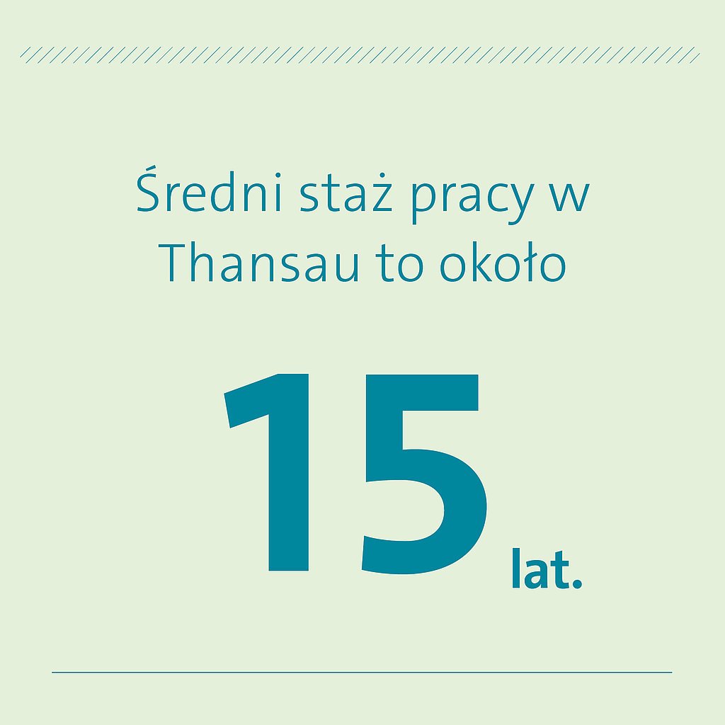 Średni staż pracy w Thansau to około 15 lat.
